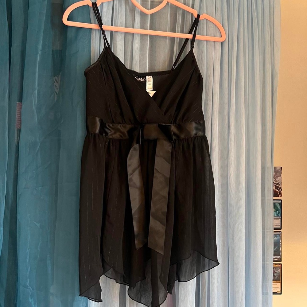 Frederick's of Hollywood Shimmer Mesh Babydoll Top